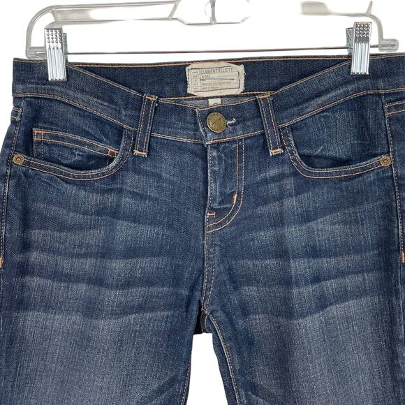 Current Elliott Medium Wash The Frontman Flare Whiskering Jeans 0/26 - Picture 2 of 6